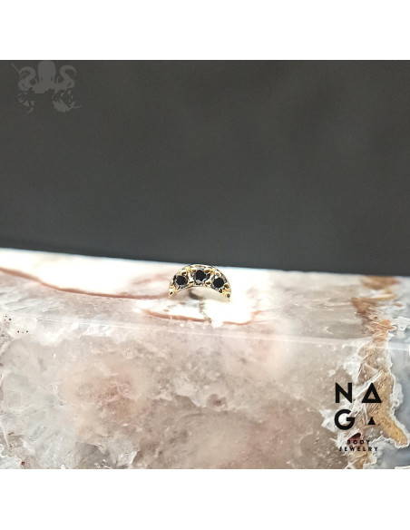 Lune en or jaune 18 carats  threadless - NAGA BODY JEWELRY