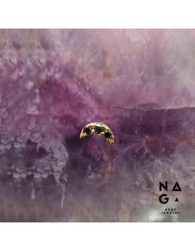 Lune en or jaune 18 carats  threadless - NAGA BODY JEWELRY