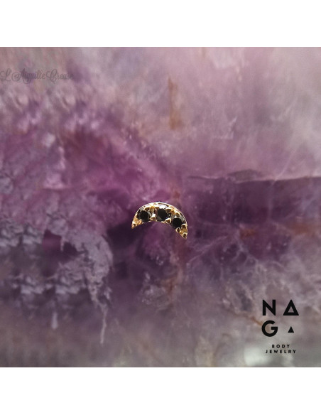 Lune en or jaune 18 carats  threadless - NAGA BODY JEWELRY