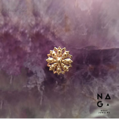 Mandala et or jaune 14 carats  threadless - NAGA BODY JEWELRY