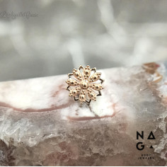 Mandala et or jaune 14 carats  threadless - NAGA BODY JEWELRY 2