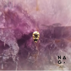 Goutte en or jaune 18 carats orné de diamants ou de diamants noirs  threadless - NAGA BODY JEWELRY 2