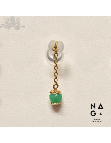 Charme Naga Jewelery en or jaune 18 carats et chrysoprase