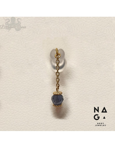 Charme Naga Jewelery en or jaune 18 carats et saphir bleu