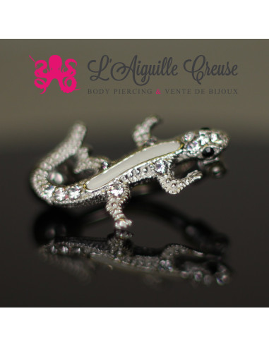 Bijou de nombril Salamandre en argent 925, banane en acier ...