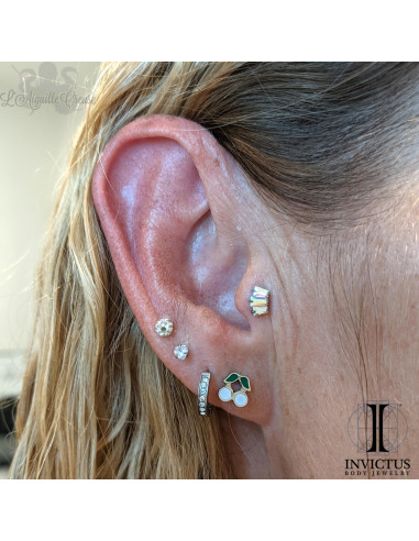 Mini Cluster Invictus en titane et zircons cubiques - pour 1.2 mm