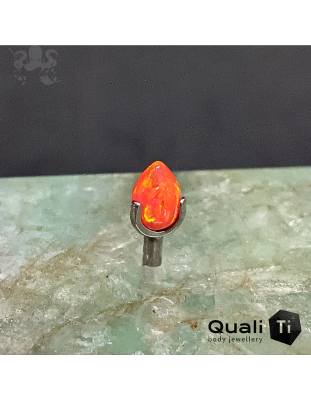 Accessoire en titane orné d'une opale synthétique Threadless - QualiTi