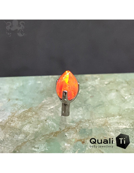 Accessoire en titane orné d'une opale synthétique Threadless - QualiTi