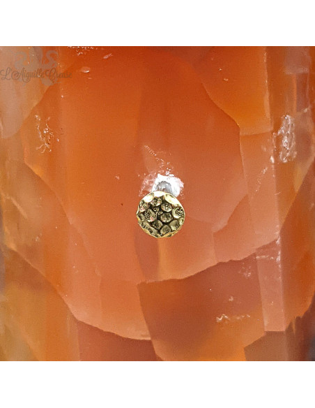 Disque martelé en or jaune 18 carats Threadless