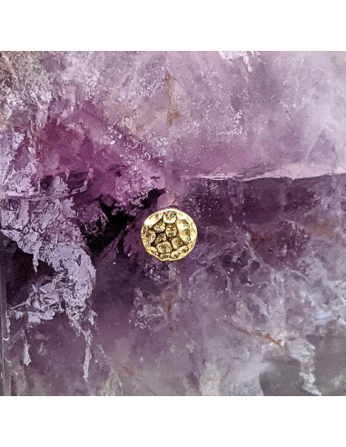 Disque martelé en or jaune 18 carats Threadless