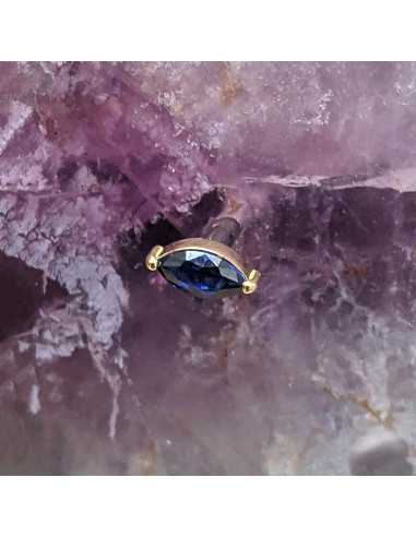 Marquise en or jaune 18 carats et pierre fine Threadless