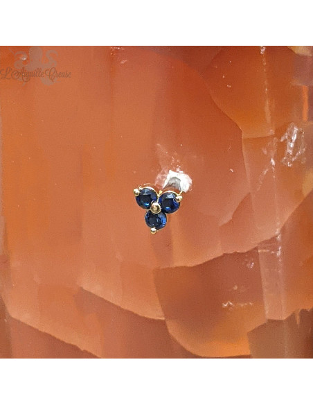 Trèfle en or jaune 18 carats et pierres fines - Threadless