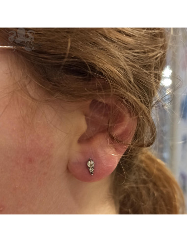 Accessoire en titane orné de zircons premiums- pour 1 ou 1.2 mm
