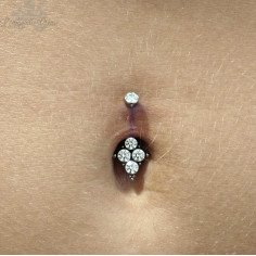 Bijou de nombril Swarovski et titane Devil Heart 2