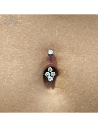 Bijou de nombril Swarovski et titane Devil Heart