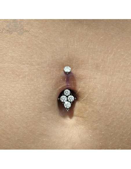 Bijou de nombril Swarovski et titane Devil Heart