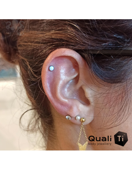 Cabochon d'opale synthétique de 4 mm QualiTi en titane - pour 1 ou 1.2 mm