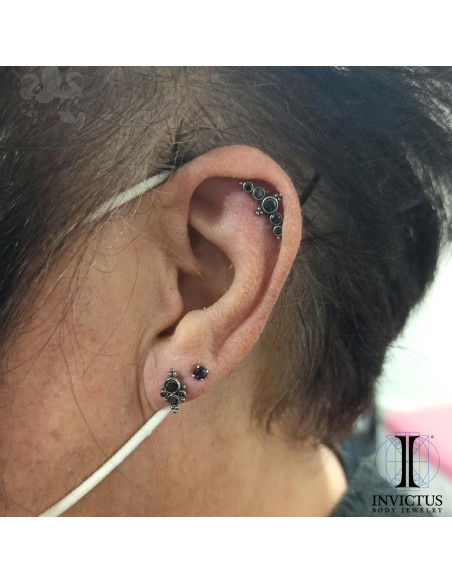 Cluster Invictus en titane et zircons premiums - threadless