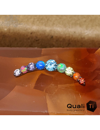 Cluster QualiTi en titane opales synthétiques & zircons - pour 1 ou 1.2 mm