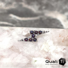 Eclair QualiTi en titane et opales synthétiques- pour 1 ou 1.2 mm