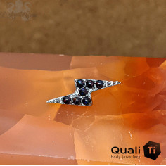 Eclair QualiTi en titane et opales synthétiques- pour 1 ou 1.2 mm 2