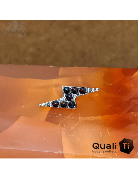 Eclair QualiTi en titane et opales synthétiques- pour 1 ou 1.2 mm