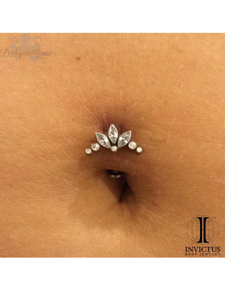 Marquise Invictus en titane et zircons premiums - threadless