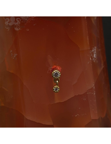 Accessoire en or jaune 18 carats et ses zircons Threadless