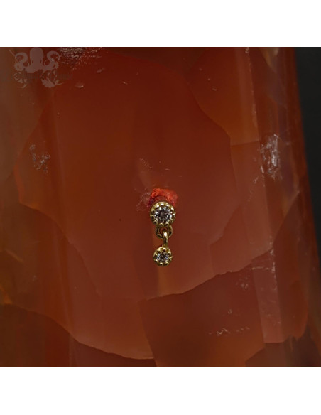 Accessoire en or jaune 18 carats et ses zircons Threadless