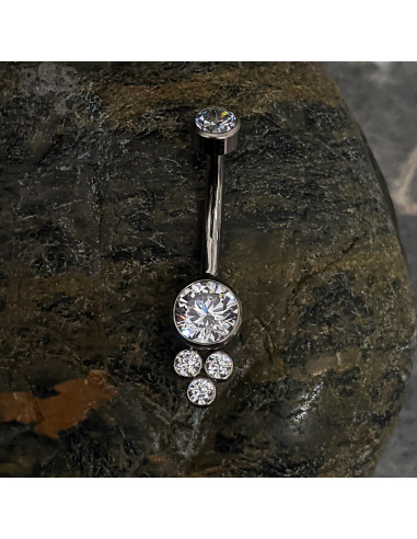 Bijou de nombril Swarovski et titane Devil Heart