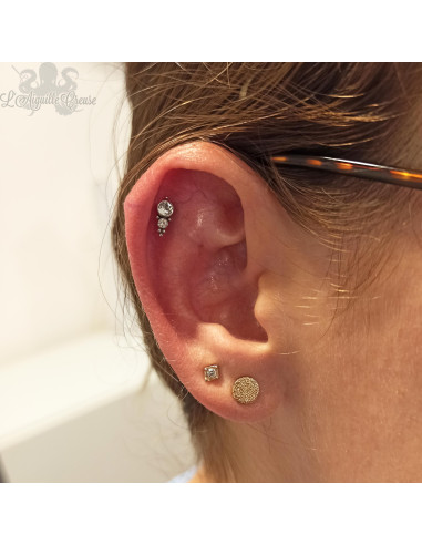 Accessoire en titane orné de zircons premiums- pour 1 ou 1.2 mm