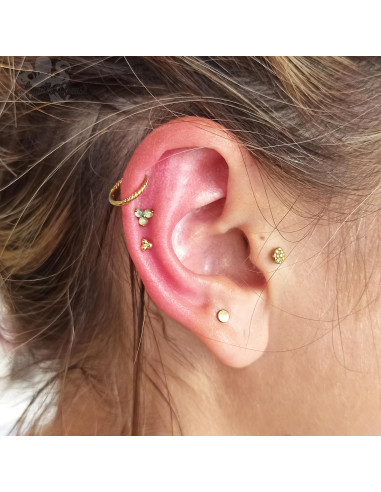 Accessoire tri-bead en or jaune 18 carats Threadless