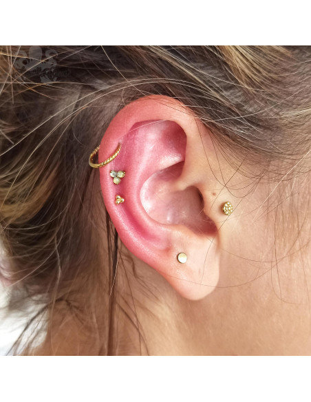 Accessoire tri-bead en or jaune 18 carats Threadless