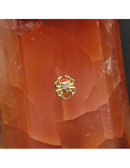 Araignée en or jaune 18 carats et zircon Threadless