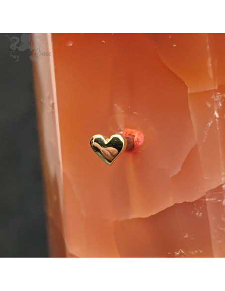 Coeur en or jaune 18 carats Threadless