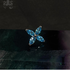 Fleur Invictus en titane et zircons premiums - threadless 2