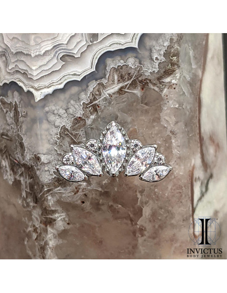 Cluster Invictus en titane et zircons cubiques - pour 1.2 mm