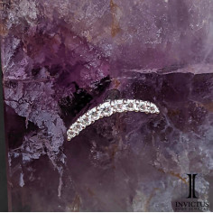 Barre curve en or blanc 14 carats et zircons premium Threadless - Invictus 2