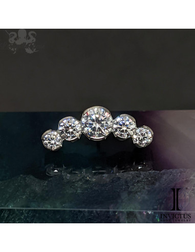 Cluster Invictus en titane et zircons premiums - threadless