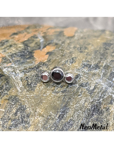 'Halloween' Cluster en titane orné de zircons Threadless - Neometal