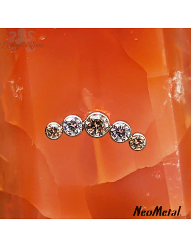 'Glimmer and Glow' Cluster en titane orné de zircons Threadless - Neometal