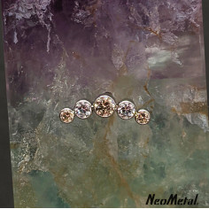 'Glimmer and Glow' Cluster en titane orné de zircons Threadless - Neometal 2