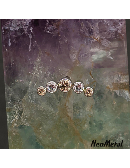 'Glimmer and Glow' Cluster en titane orné de zircons Threadless - Neometal