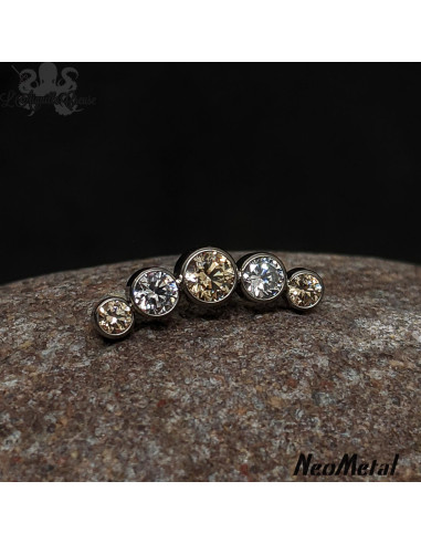 'Glimmer and Glow' Cluster en titane orné de zircons Threadless - Neometal