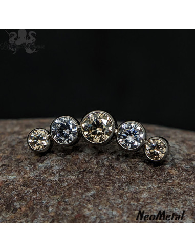 'Glimmer and Glow' Cluster en titane orné de zircons Threadless - Neometal