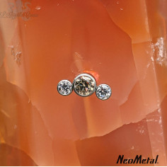 'Glimmer and Glow' Cluster en titane orné de zircons Threadless - Neometal