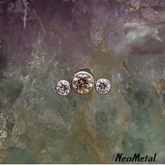 'Glimmer and Glow' Cluster en titane orné de zircons Threadless - Neometal 2