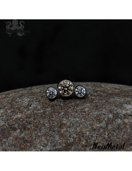 'Glimmer and Glow' Cluster en titane orné de zircons Threadless - Neometal