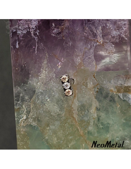 'Glimmer and Glow' Barre de 3 zircons Threadless - Neometal