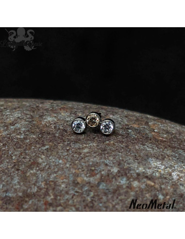 Glimmer and Glow' Mini cluster en titane orné de zircons Threadless - Neometal